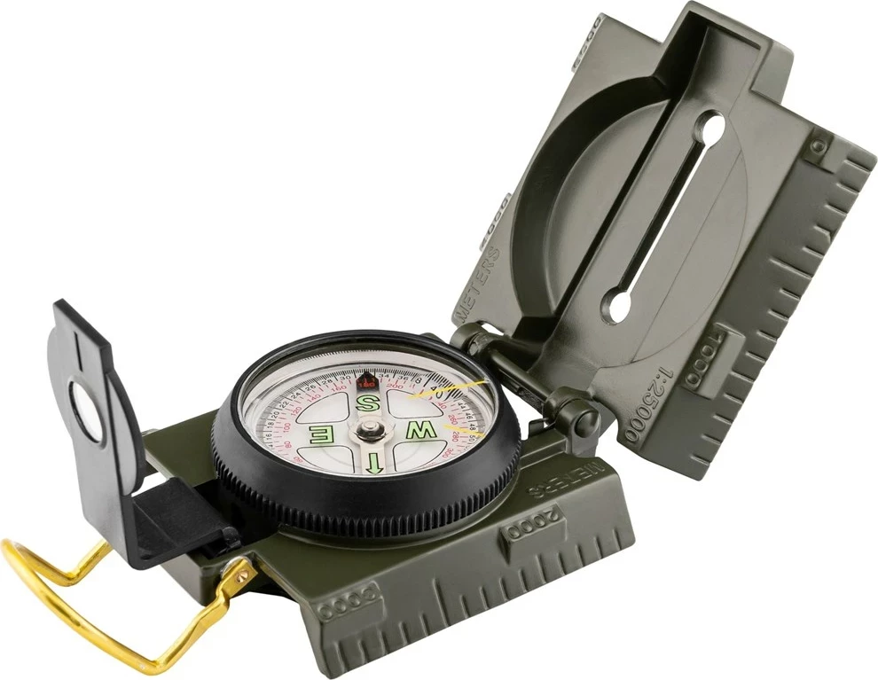Kompas z osvetlitvijo Mil-Tec US, kovinski, olivno