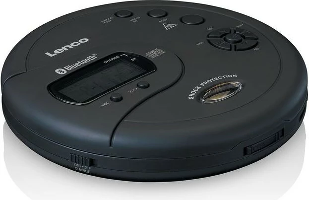 Prenosni predvajalnik CD Lenco CD-300, Bluetooth, LCD, črn Prenosni predvajalnik CD Lenco CD-300, Bluetooth, LCD, črn