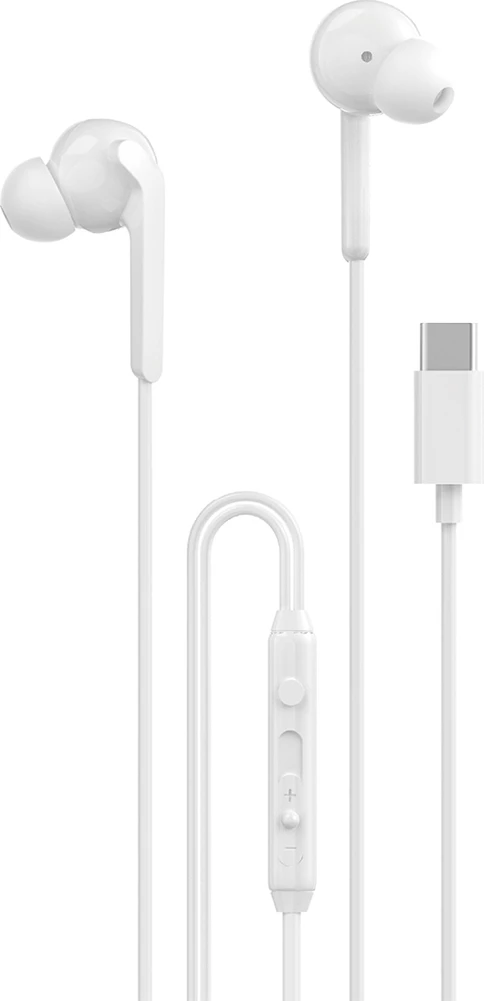 Slušalke v uho z USB-C kablom, Dudao X3C+, 1,2 m, upravljanje na kablu, bele