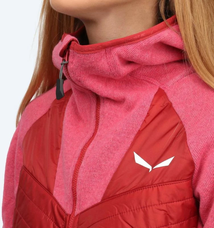 Jakna ženska hibridna, kombinacija flisa in volne Salewa, barvna mešanica