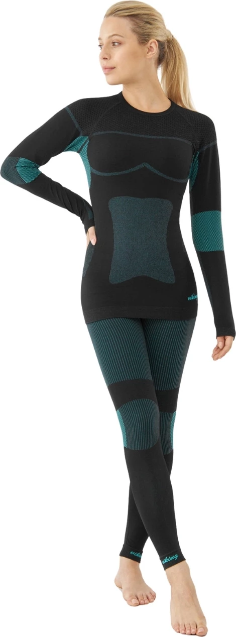 Termoaktivno spodnje perilo za ženske Viking, črno-zelena