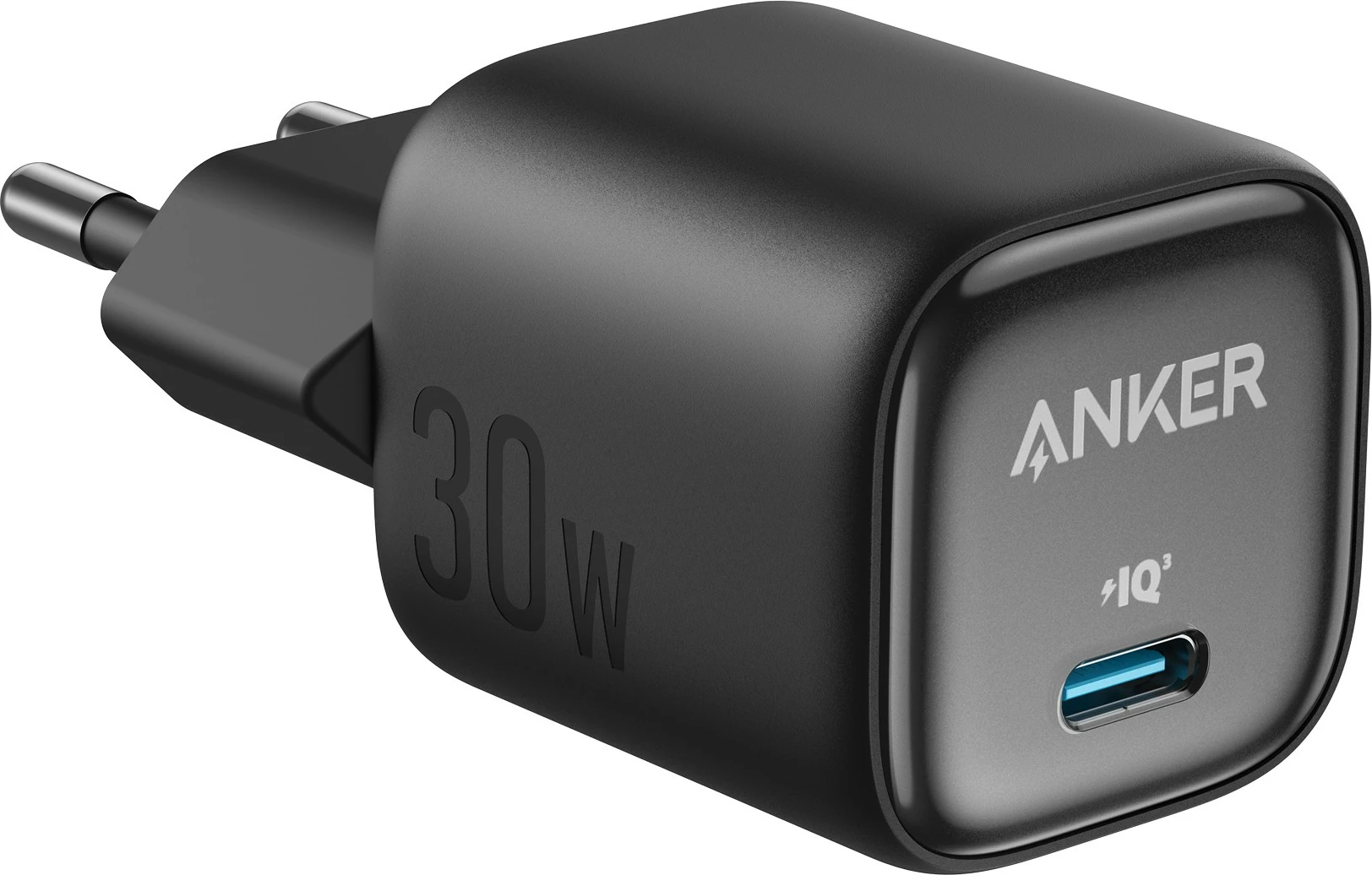 Polnilnik 30 W, GaN, USB-C, črn Anker