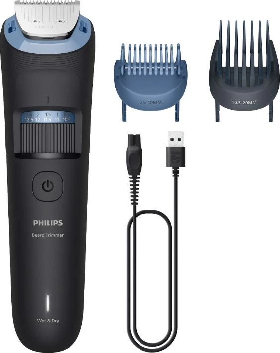 Brivnik za brado Philips BT3665/15, 40 nastavitev dolžine, 2 nastavka, črn