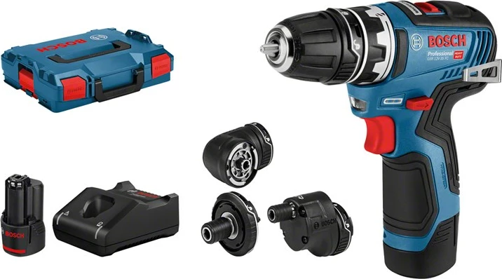 Vijačnik Bosch GSR 12V-35 FC, 12 V, 3 Ah, brezkrtačni, z 2 baterijama, črno/modro/rdeč, komplet Vijačnik Bosch GSR 12V-35 FC, 12 V, 3 Ah, brezkrtačni, z 2 baterijama, črno/modro/rdeč, komplet