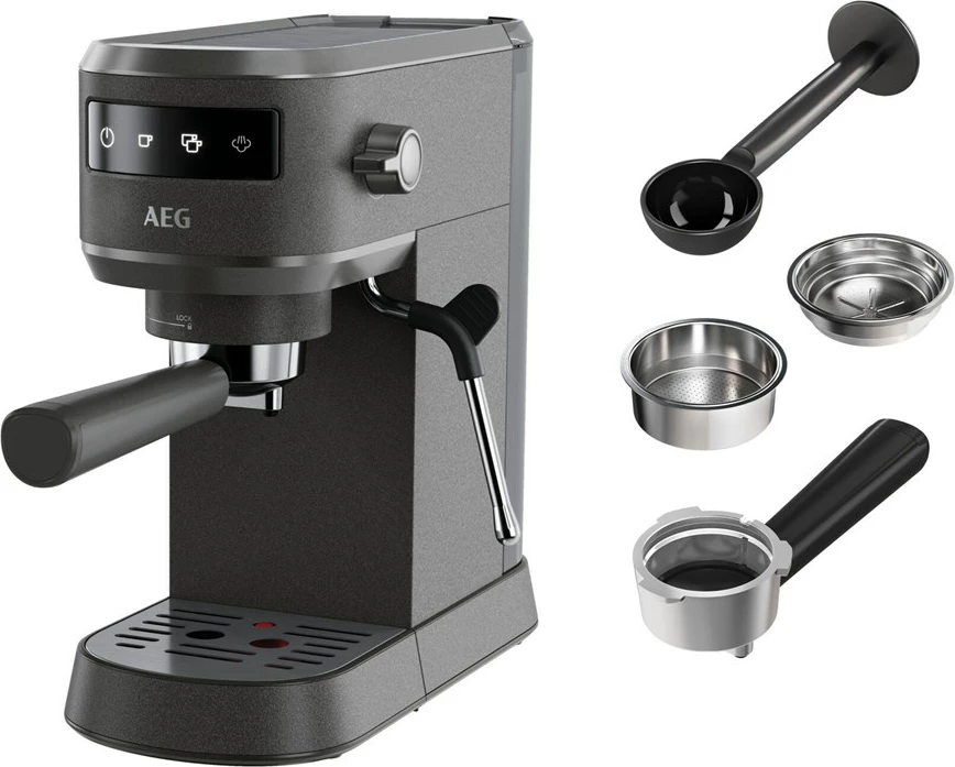 Ročni espresso aparat, AEG EC6-1-6BST, 1 L, črn