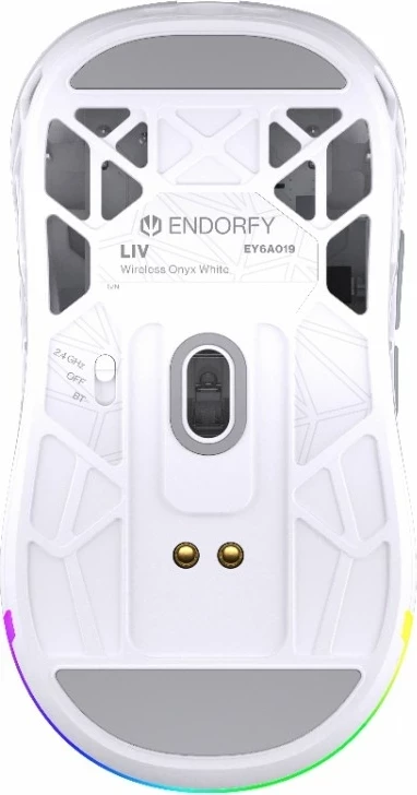 Brezžični miš Endorfy LIV Onyx, RGB, bel