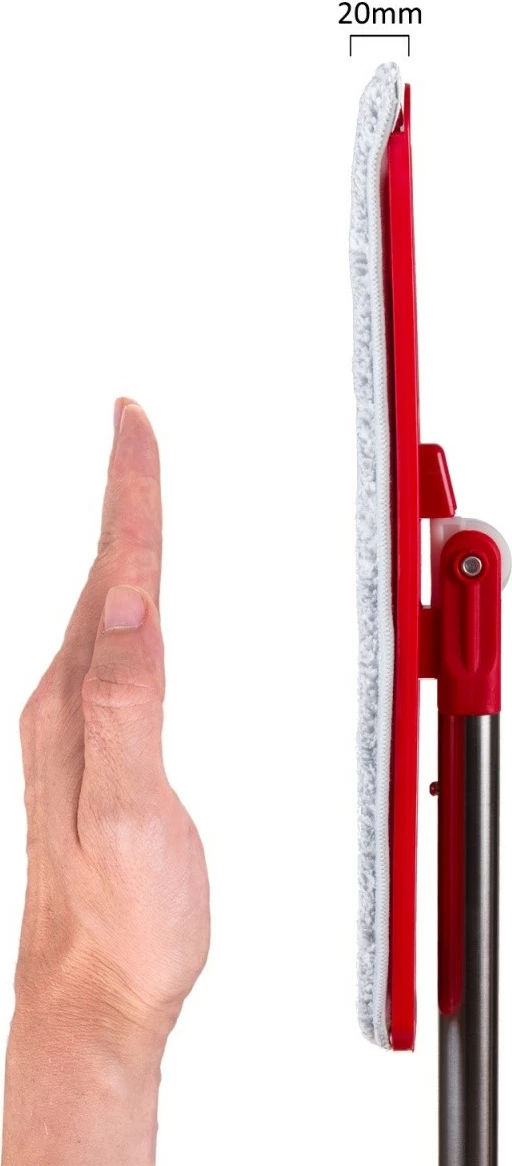 Komplet za čiščenje z ravnim mopom, vedrom in 2 mikrovlaknastima slojema, rdeč GreenBlue MaxiClean GB870