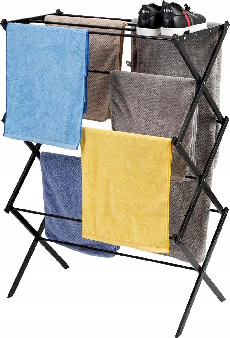 Stojalo za sušenje perila PROMIS TORINO, navpično, črno