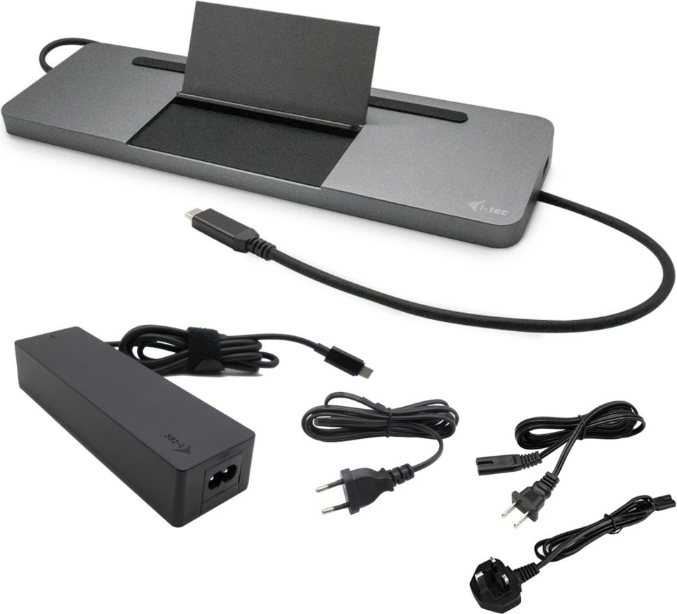 Docking postaja z univerzalnim polnilcem 100 W i-tec C31FLATPRO100, srebrna