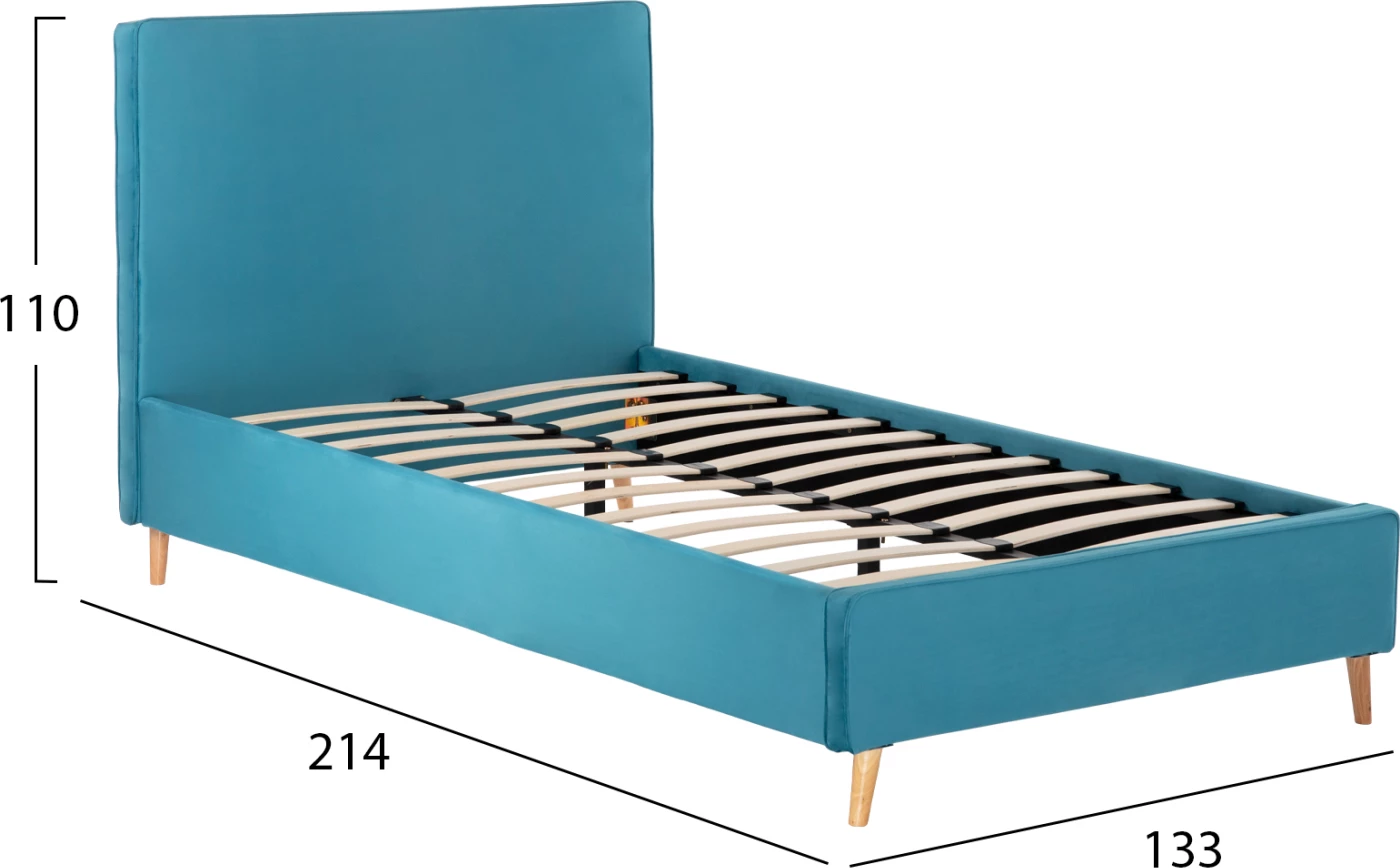 Postelja MAYLIN FH598.08 z modro-zelenim žametom za vzmetnico 120x200 cm
