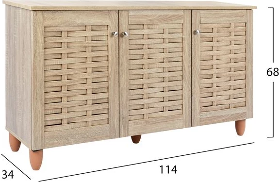 Lesena omarica za čevlje s 3 vrati FH2211.02 Sonama 114x34x68