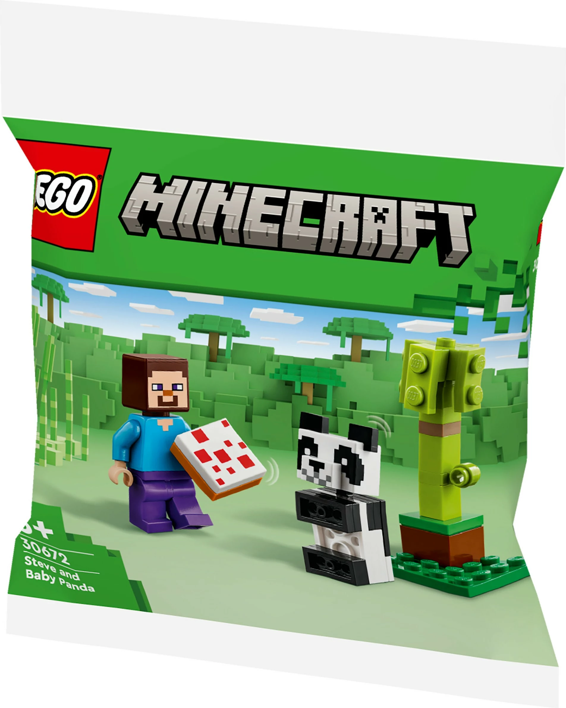 Set za gradnjo Minecraft Steve s pandico, LEGO 30672, večbarvno