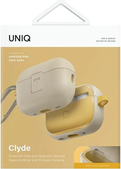 Zaščitni ovitek UNIQ Clyde Lock za AirPods Pro 2, bež in rumen