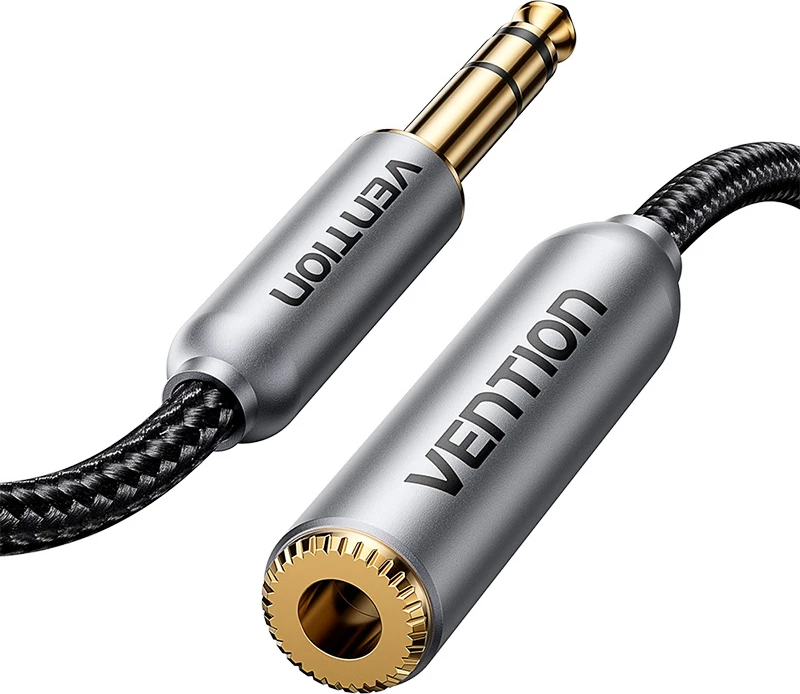 Avdio kabel 6,35 mm Vention BCXHF, 1 m, moški–ženski, črn