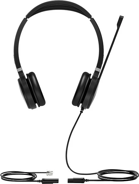 Kablirane slušalke za pisarne in call centre Yealink YHS36, črne/žametno srebrne