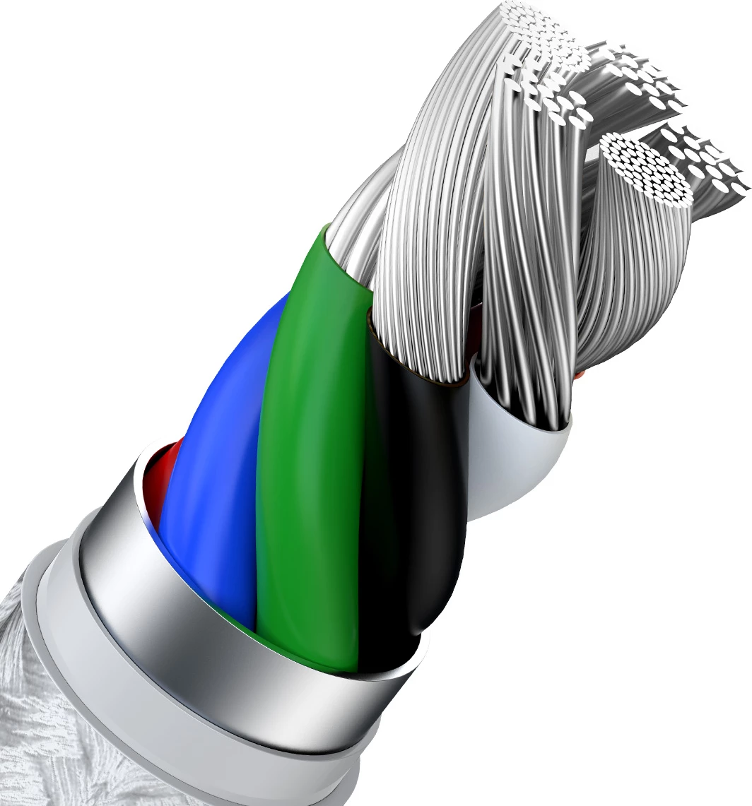 Kabel za hitro polnjenje in prenos podatkov Baseus Cafule Series Metal, USB-C na Lightning, 1 m, 20 W, bel