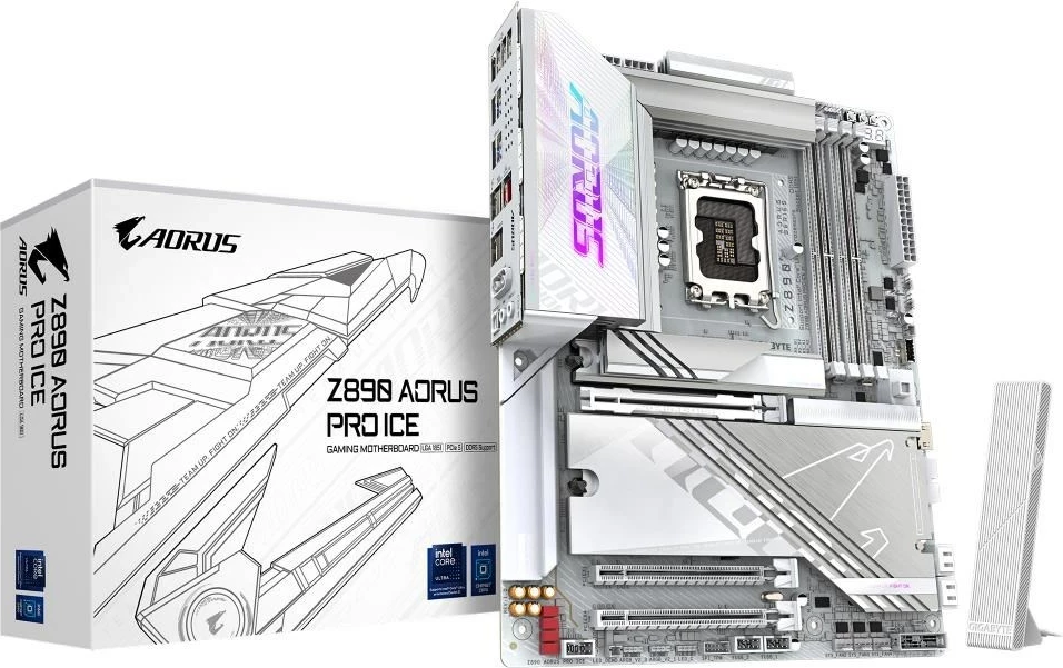 Matična plošča Gigabyte Z890 AORUS PRO ICE, Socket-1851, ATX, bela