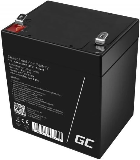 AGM VRLA svinčeno-kislinska polnilna baterija Green Cell AGM44 12V 4,5Ah Faston F2