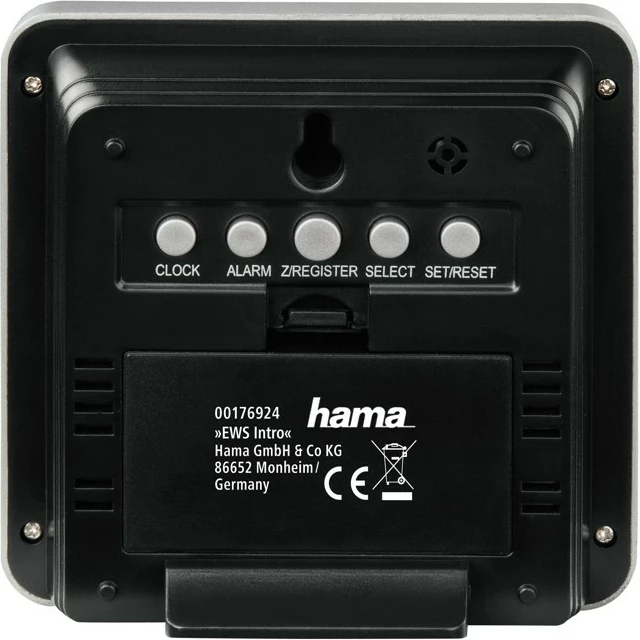 Vremenska postaja z brezžičnim senzorjem, Hama EWS Intro, črno/srebrna