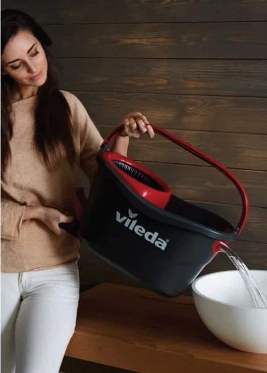 Rotni komplet za pomivanje tal Vileda Turbo, rdeč