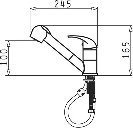 Kuhinjski mešalnik granitni Pyramis Fido 090920138, črn z madežki