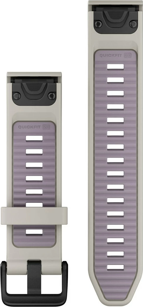 Silikonski pašček za pametno uro, Garmin Quickfit, 20 mm, siv/lila