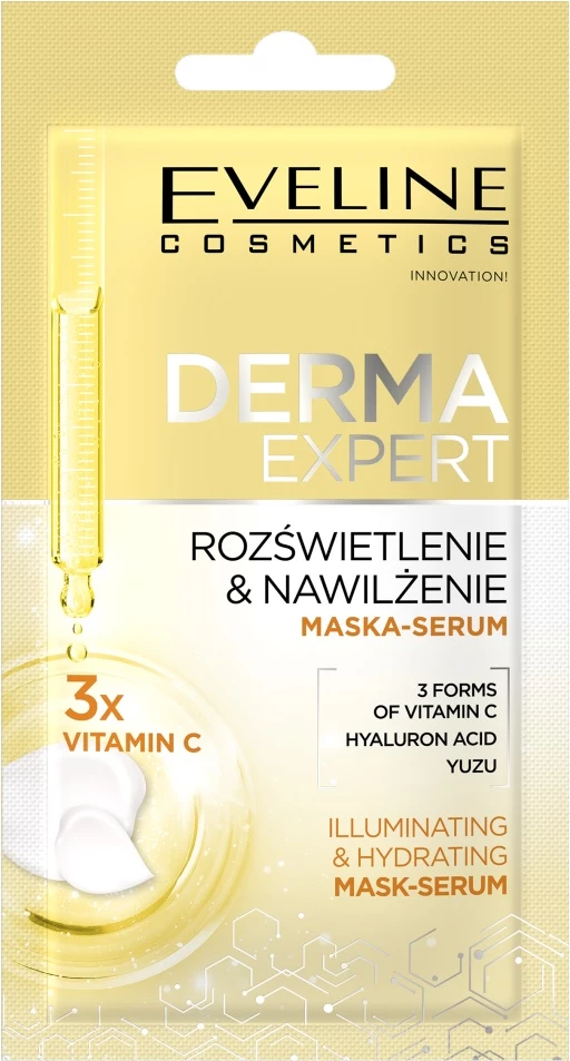 Krem-serum maska za obraz Eveline Cosmetics Derma Expert Brightening and Moisturizing, 8 ml