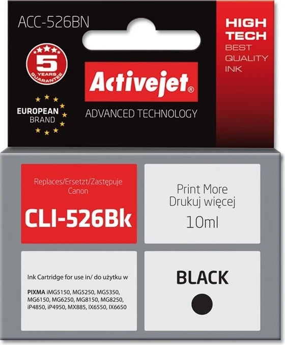 Zamenjalni toner za Canon Activejet ACC-526BN, 10 ml, črn