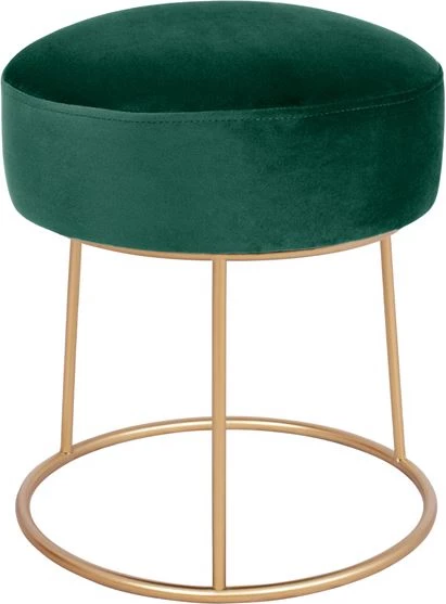 Stol Karlo FH8411.03 v cipresno zeleni barvi iz žameta z zlato osnovo 36x38 h cm