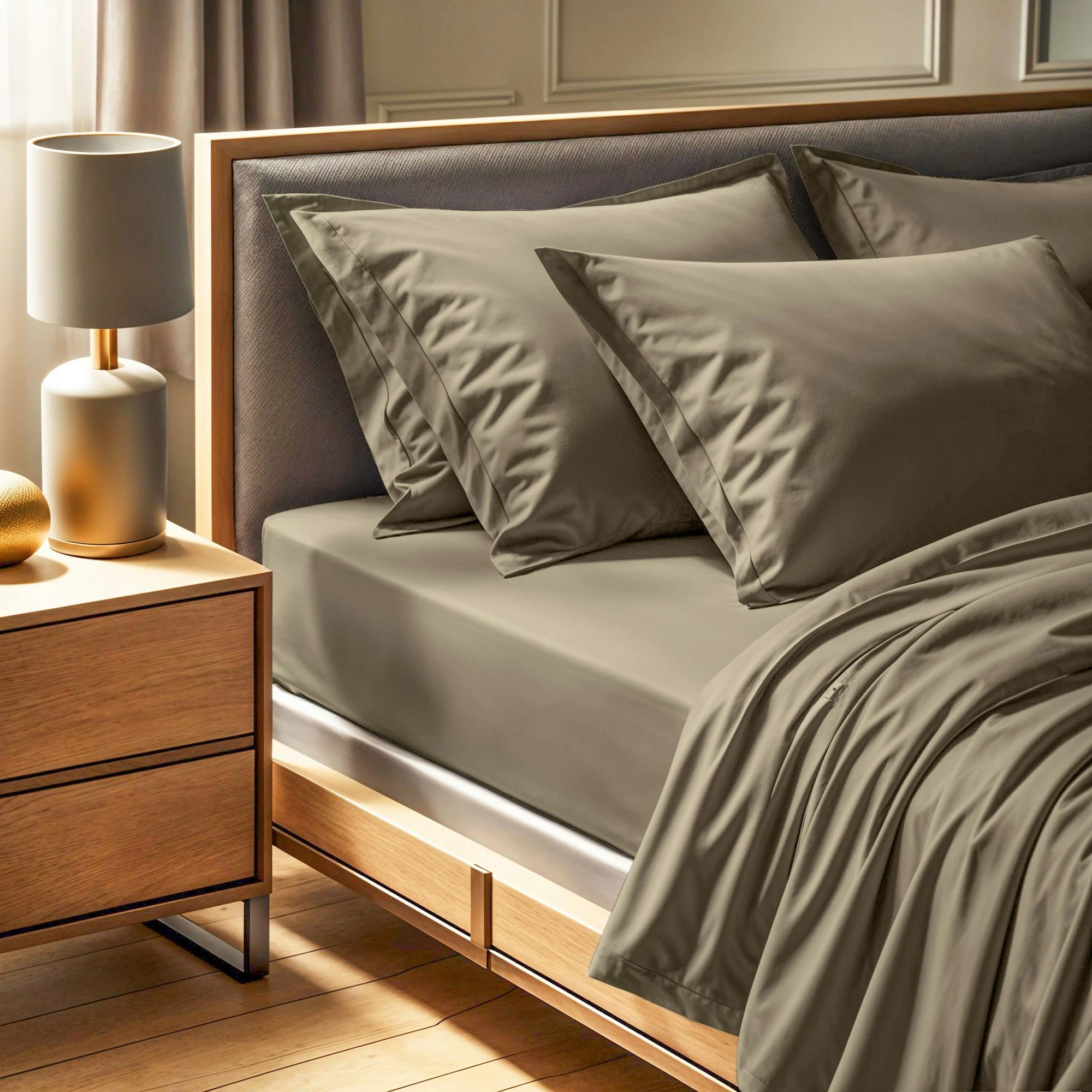 Majhna prilegajoča rjuha Ranforce, bež, 90 x 190+30 cm