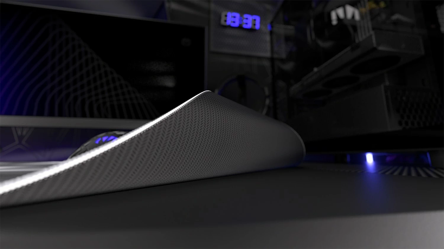 Mauspad za igralce Crystal Black XL Endorfy, bel in črn