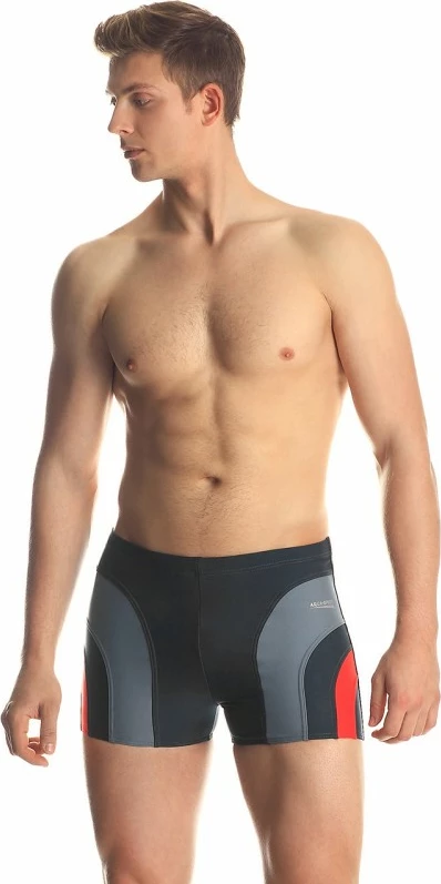 Plavalne kratke hlače AQUA-SPEED, sivo-rdeče