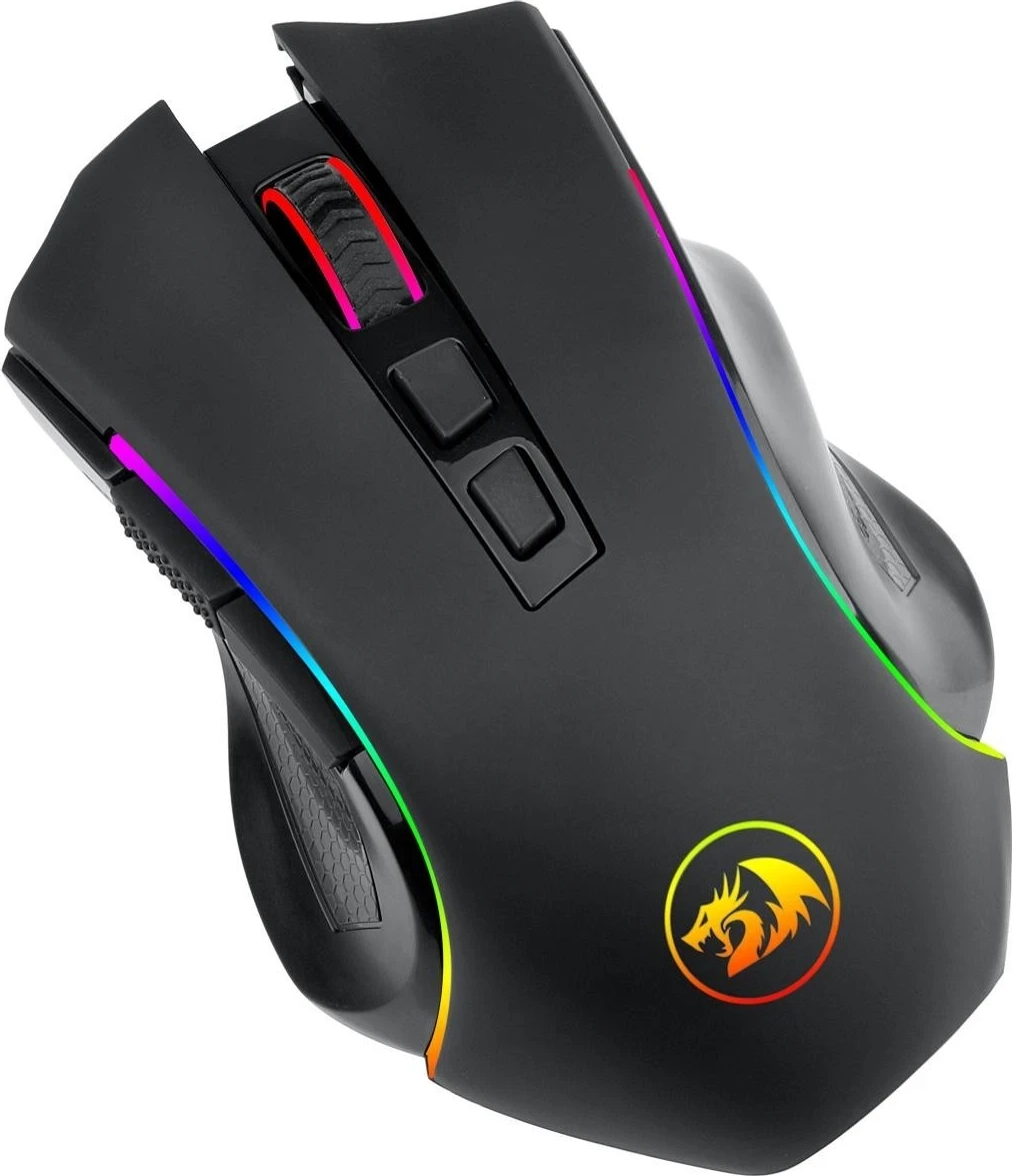 Igralni miš, Redragon M602-KS Griffin, RGB, brezžična/žična, črna