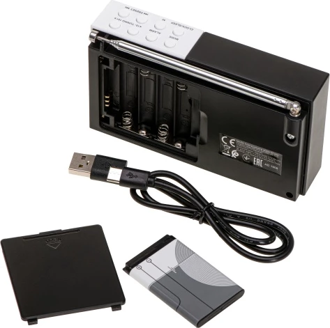 Digitalni radio PLL AM/FM, Adler AD 1908, Bluetooth 5.0, USB/SD, 20 postaj, zaslon LCD, 1,2 W, baterija 800 mAh, bela in črna