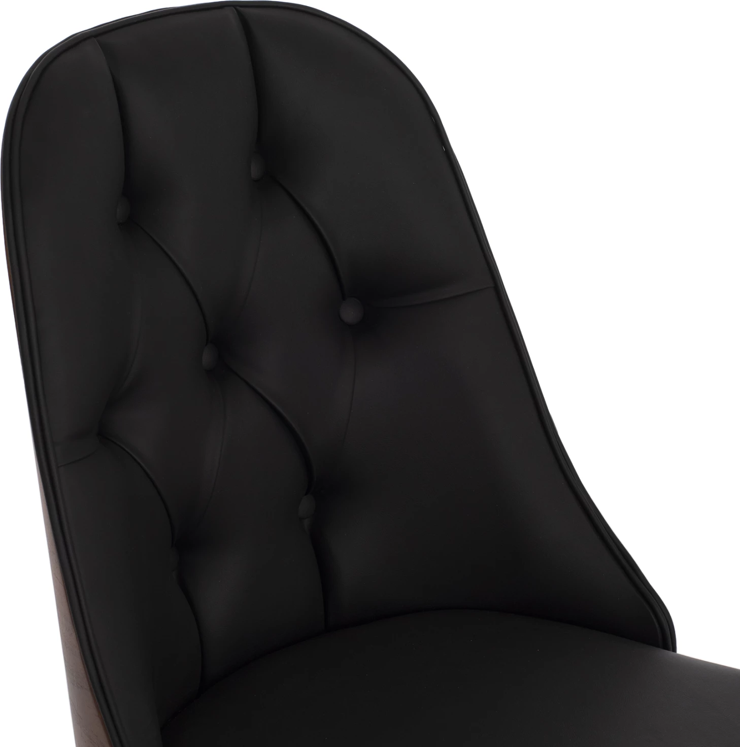 Profesionalni jedilni stol ESTRELLA FH9270.41 črna PU in leseno naslonjalo v barvi oreha 47x60x92H cm, set 2 kosov