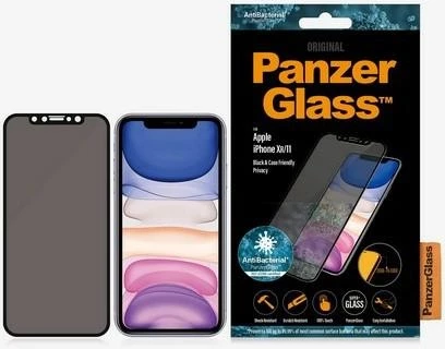 Zaščitno steklo z zasebnostjo PanzerGlass E2E Super+ za iPhone XR/11, črno okvirno