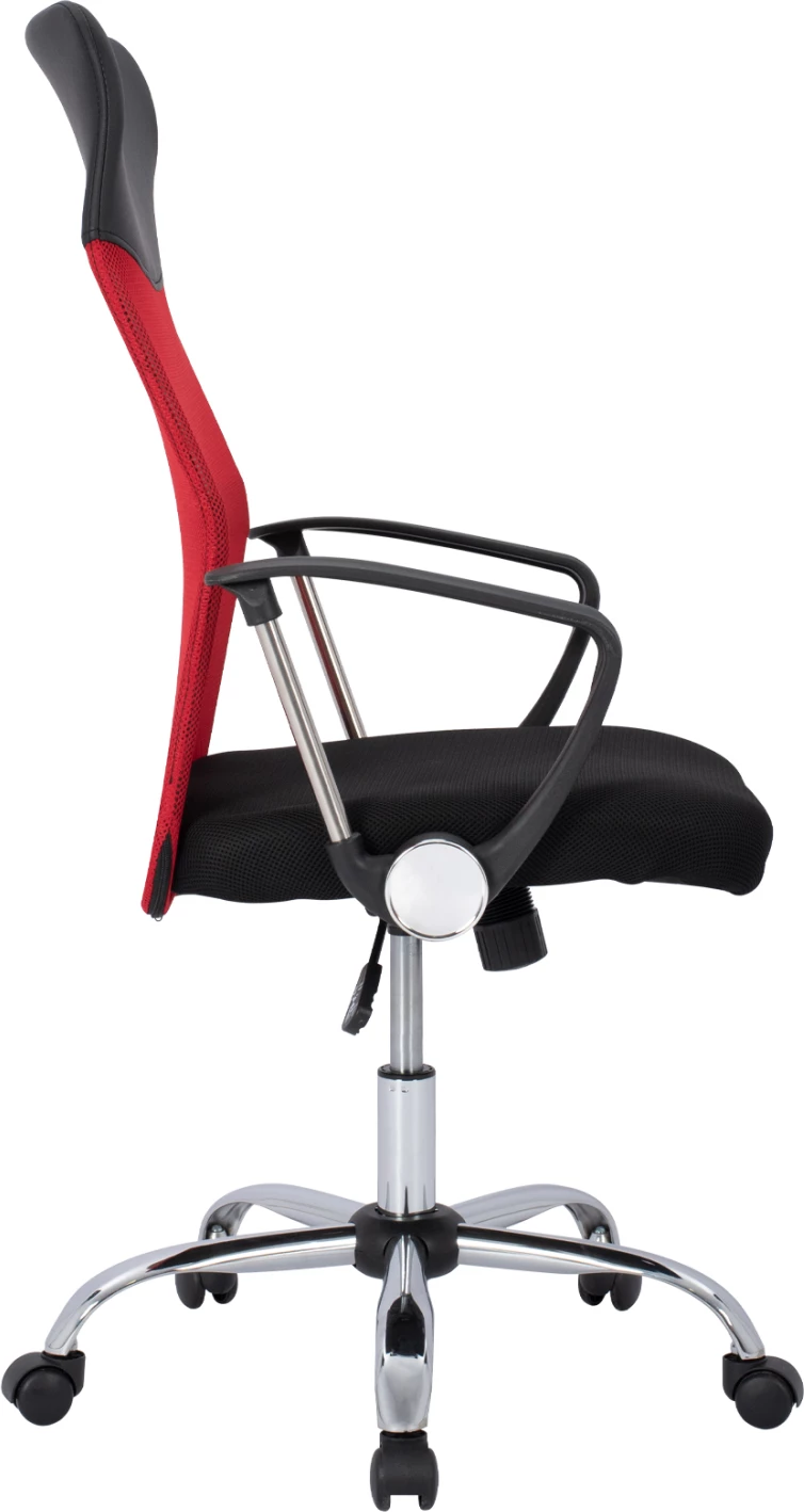 Pisarniški stol FH1000.07 Črna Rdeča Mreža kromirana noga 61x58x118