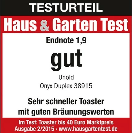 Toaster Onyx Duplex 4 rezine, 1400 W, inox/črn - UNOLD