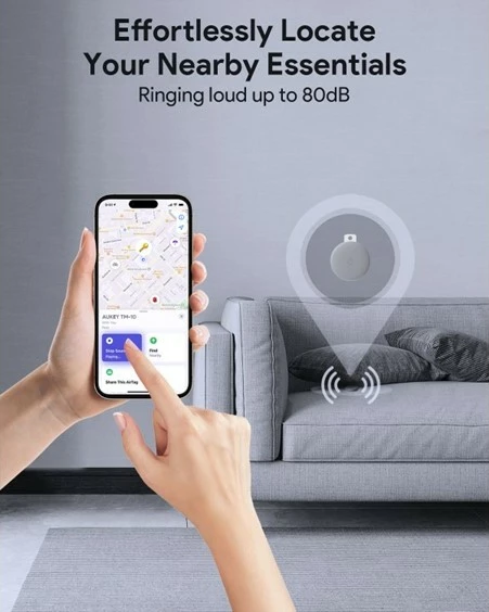 Sledilnik za predmete AUKEY Track Mate 1, Find My, temno siv