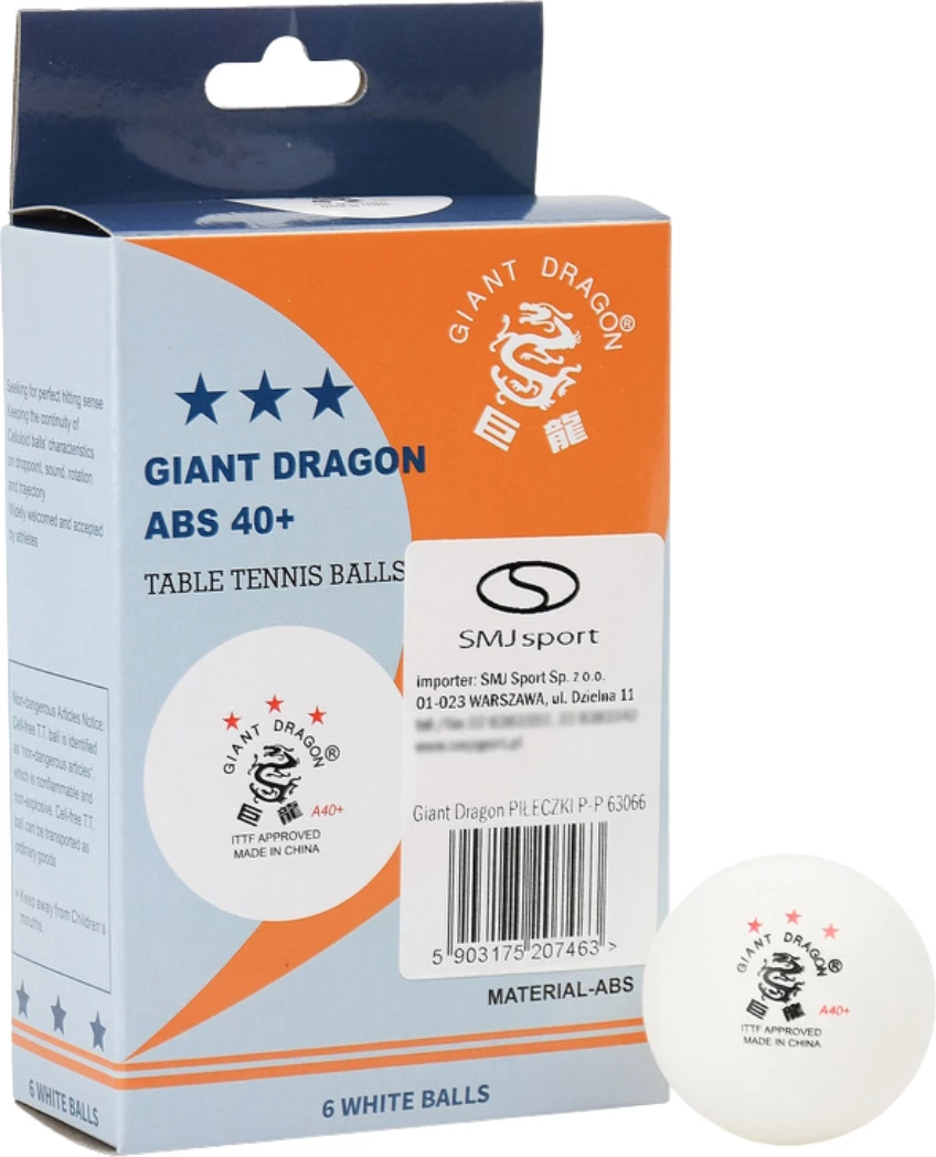 Pingpong žoge Smj Giant Dragon, bele