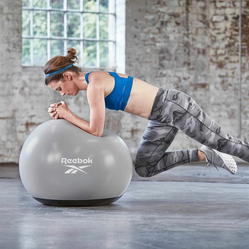 Gimnastična žoga 55 cm, Reebok, siva/srebrna
