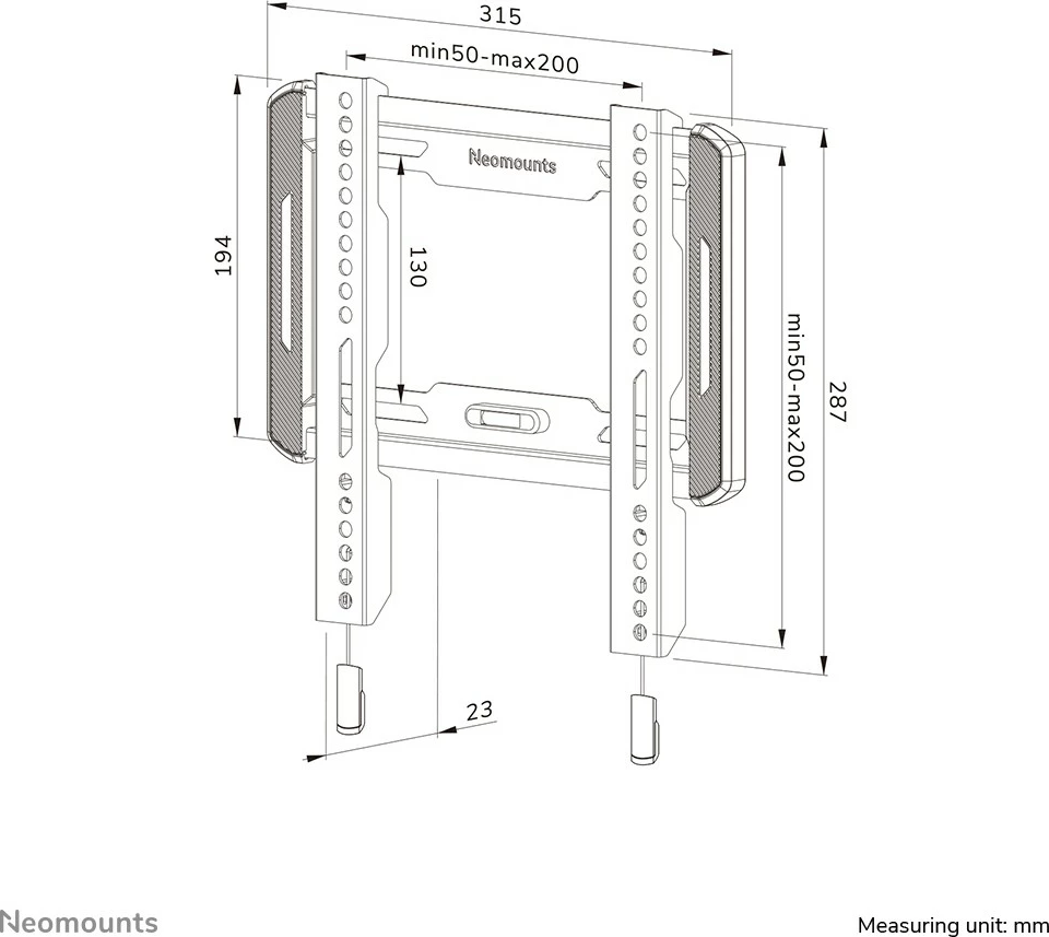 Stenski nosilec za TV, Newstar Neomounts WL30-550BL12, za 24–65 in, ultra tanek, črn Stenski nosilec za TV, Newstar Neomounts WL30-550BL12, za 24–65 in, ultra tanek, črn