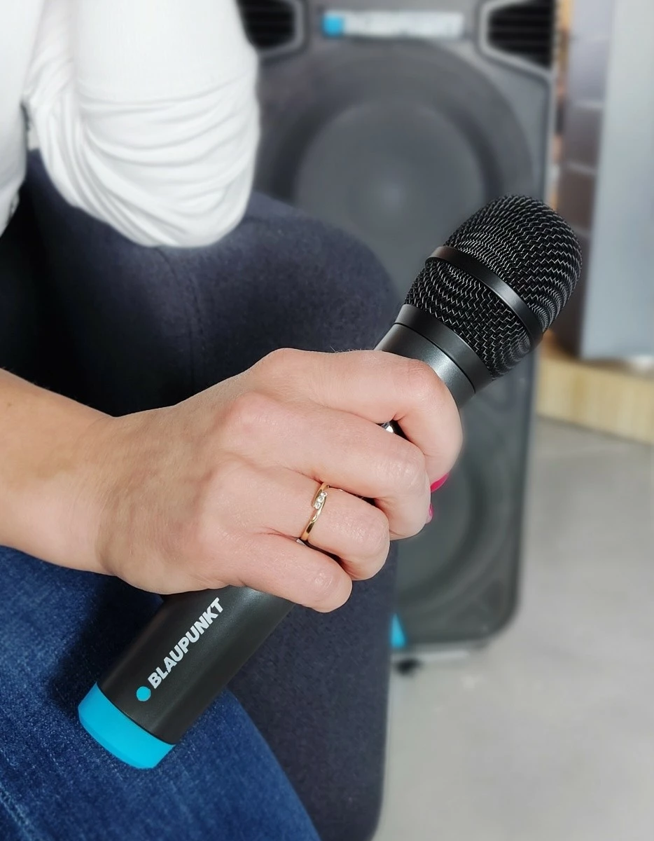 Brezžični mikrofon Blaupunkt WM40U, UHF, z sprejemnikom, črn/moder