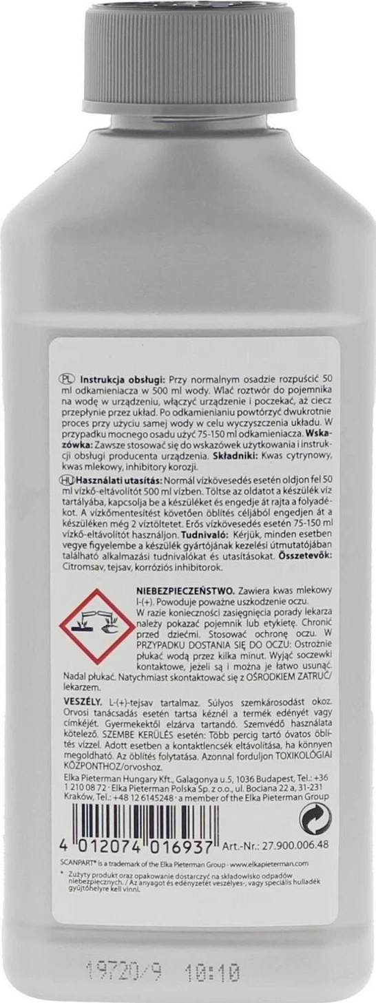 Prašilo za odstranjevanje vodnega kamna Scanpart, 250 ml, prozoren