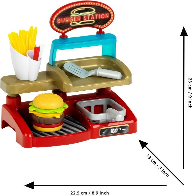 Igralni set burger, Klein 7336, plastika, večbarven