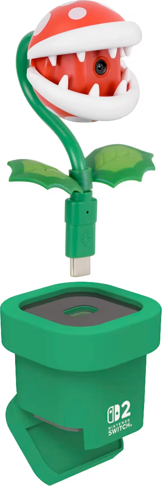 Spletna kamera z motivom Piranha Plant za Nintendo Switch 2 HORI, USB-C, Super Mario