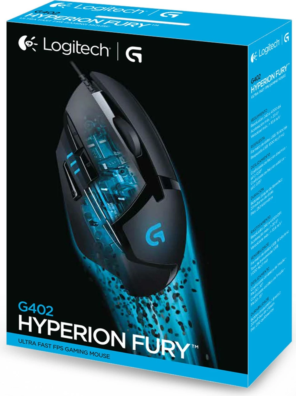 Gaming miška Hyperion Fury Logitech G G402, 4000 DPI, 1 ms, črna