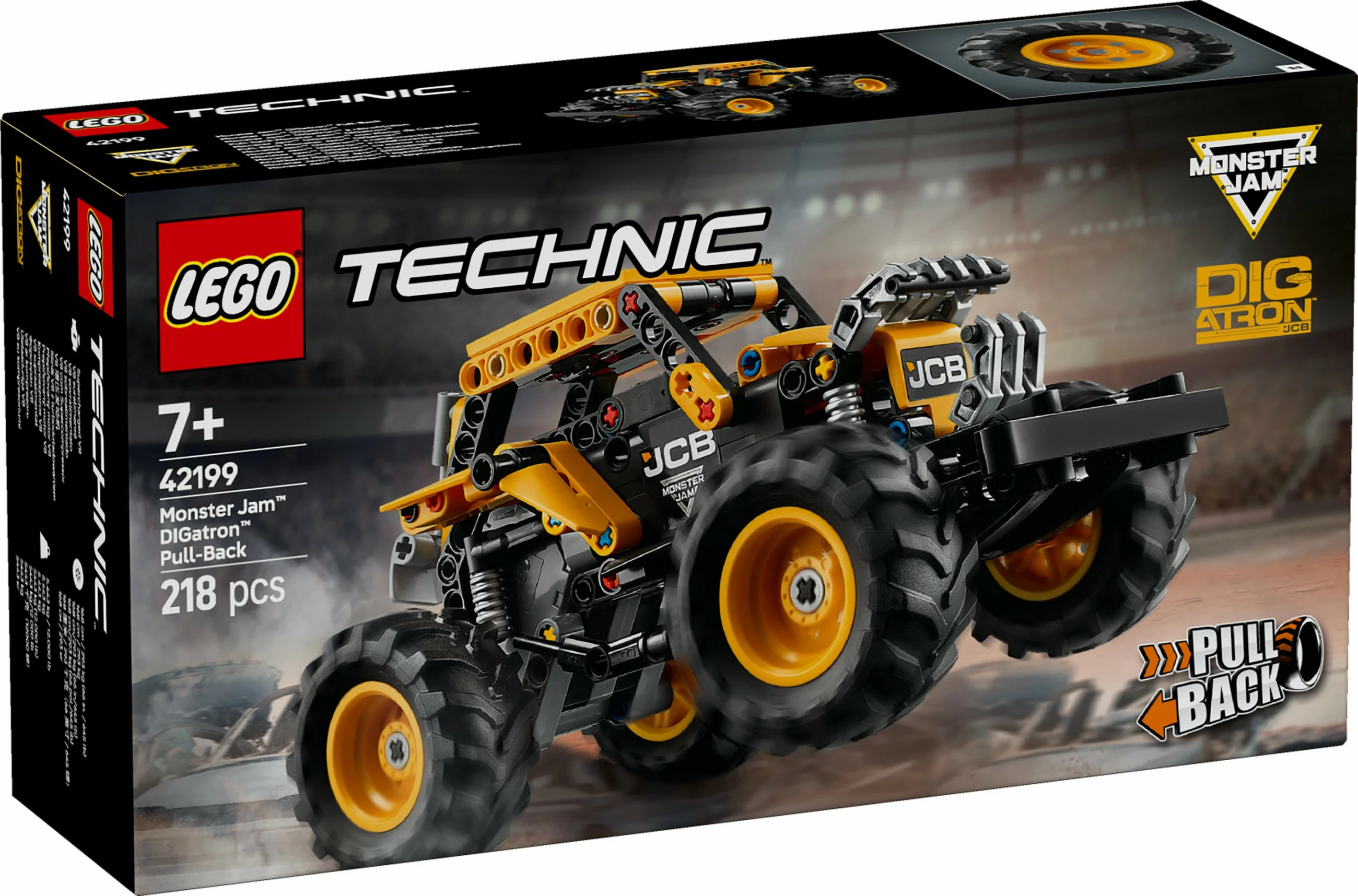 Igrača za sestavljanje LEGO Technic Monster Jam DIGatron 42199, 218 kosov, pull-back, večbarven