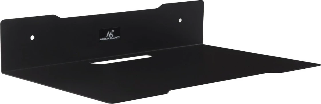 Stenska polica za dekoder Maclean MC-122, jeklo, črna