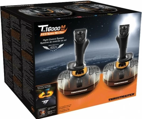 Dvojni joystick za vesoljske simulacije Thrustmaster T.16000M FCS Space Sim Duo Stick, 16 tipk, USB, PC, črno/oranžen